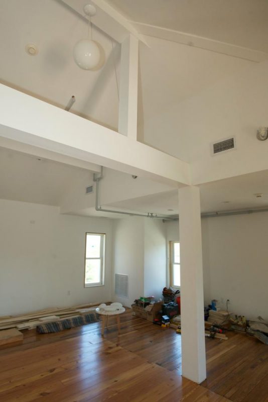 The unfinished interior of 601 Tully