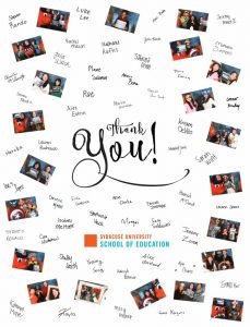 Collage of signatures of Thank You signs