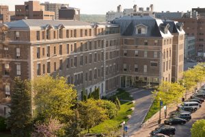 Aerial view of Huntington Hall