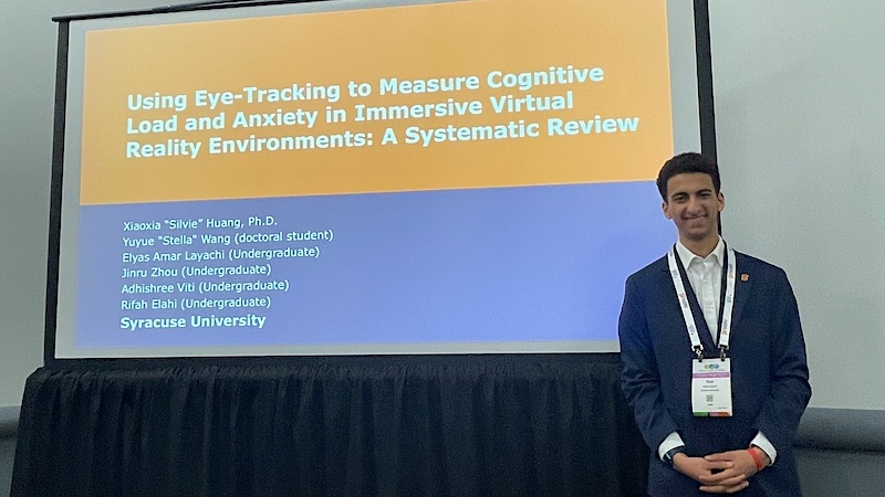 While still an undergraduate, Elyas Layachi ’27 presented research at the 2025 American Educational Research Association’s annual meeting.
