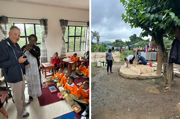 A photographer stands at the front of a classroom
