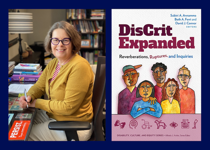 Beth Ferri headshot and DisCrit book