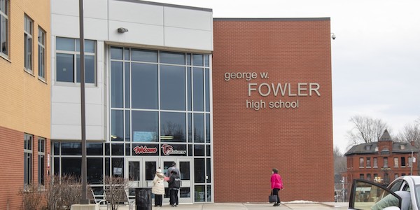 Entrance of Fowler High School, Syracuse, NY