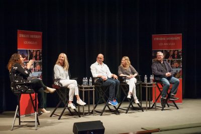 People on a panel.