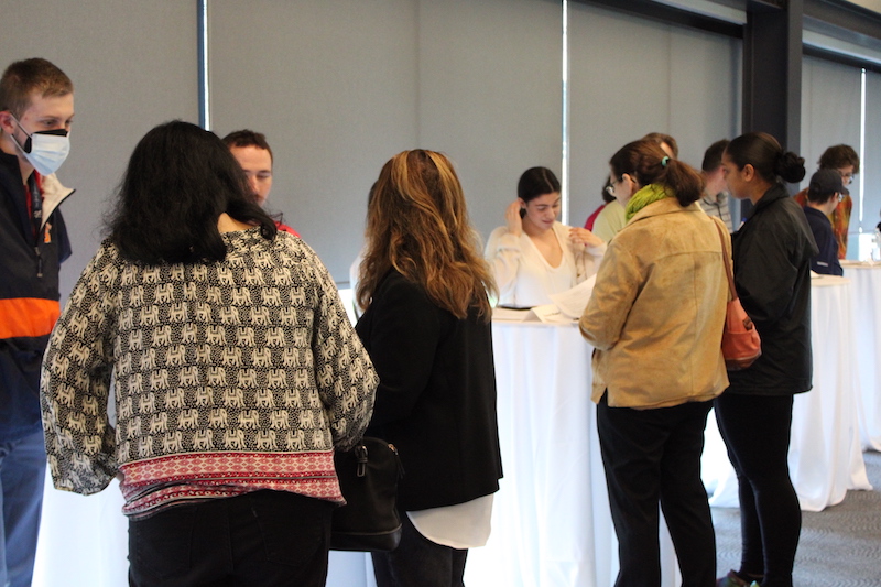 Students meet with prospective employers