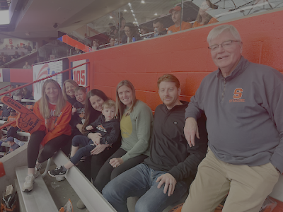 Six members of a family at a basketball game