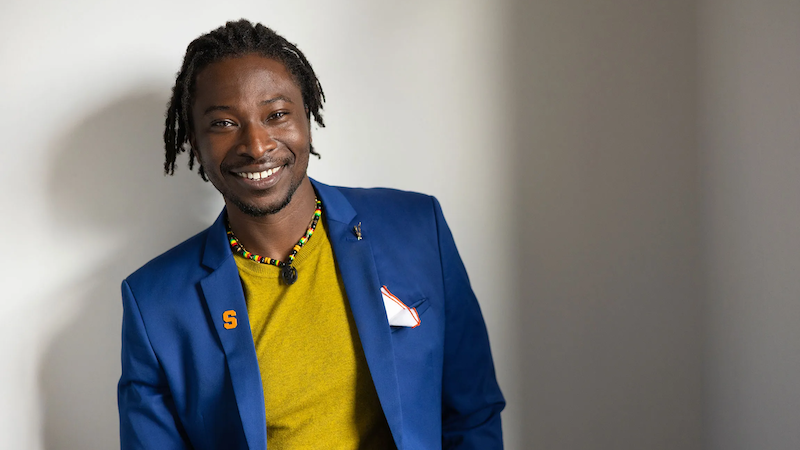 Kofi Dorman '15 smailes for the camera