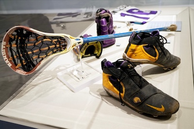 A tableau of lacrosse equipment