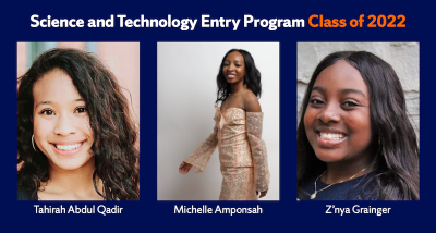 Michelle Amponsah, Z’nya Grainger, Tahirah Abdul Qadir headshots