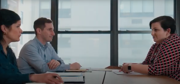 Sara Jo Soldovieri meets with the Berniers at a table