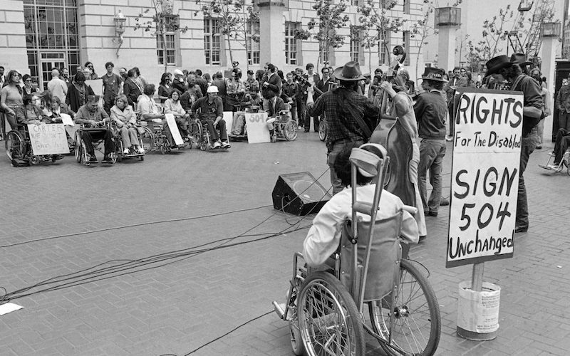 Section 504 protestors in San Francisco, 1973