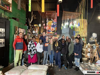South Africa study abroad students in a colorful setting