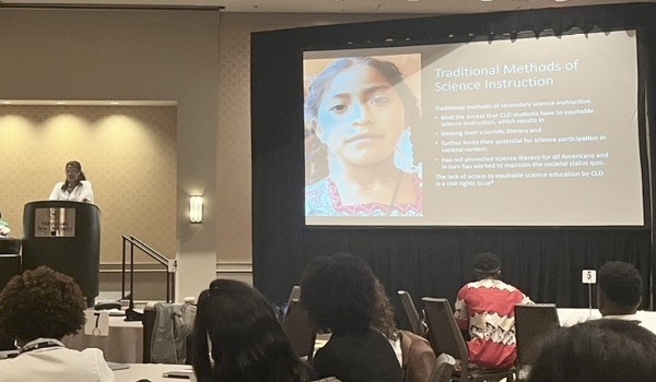Tiffany Hamm presenting as a Holmes Scholar at the American Association of Colleges for Teacher Education Annual Meeting in March 2022.