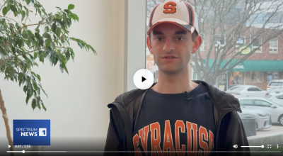 InclusiveU senior Wyatt Humpf being interviewed