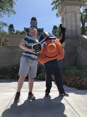 InclusiveU student with Otto the Orange