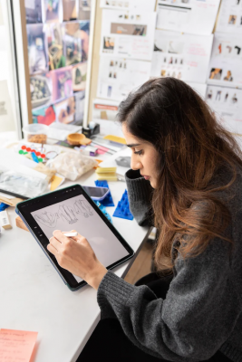 Rabia Razzaq draws on a smartpad
